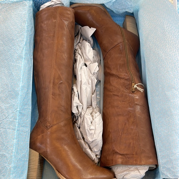 Michela waterproof leather cognac tall boot - Picture 5 of 11